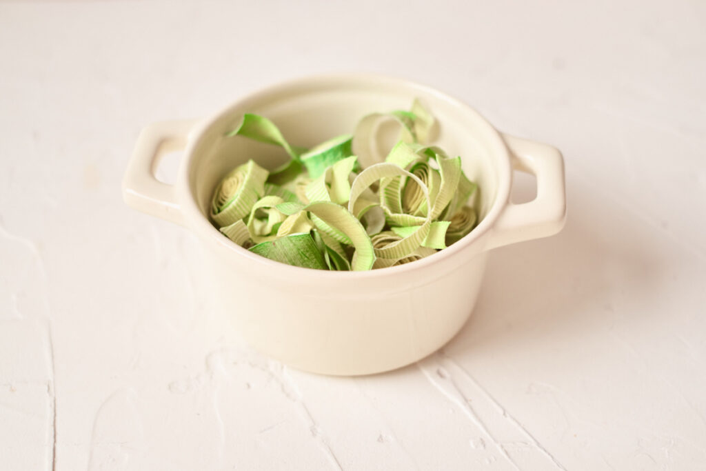 Dehydrated Leeks in Bowl