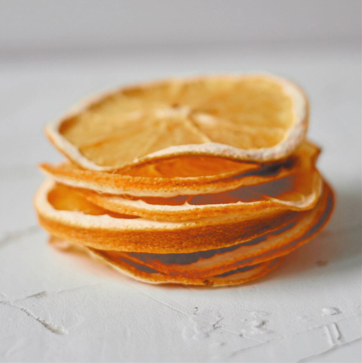 stack of dehydrated orange slices
